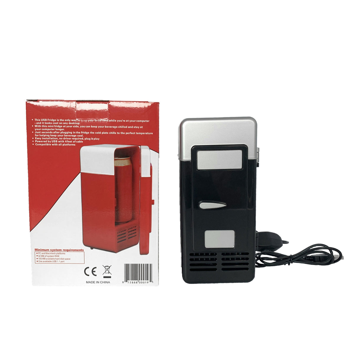 Compact USB Mini Refrigerator Portable Mini Beverage Cooler Two-wayFunction Fridge Energy Efficient for Office Workers, Car