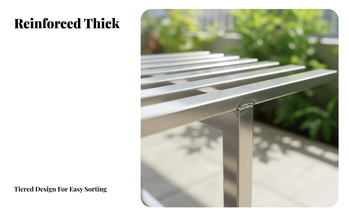 With Wheels Stainless Steel Flower Rack Indoor and Outdoor Use Multi-Layer Succulent Stand Extra Wide Rolling Plant Shelf Heavy Duty for Gardeners, Balcony, Living Room, Patio