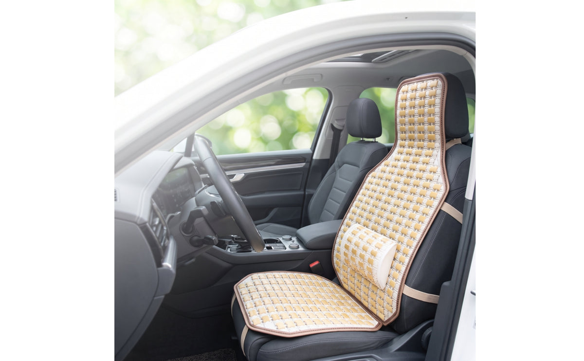 Backrest Cushion Breathable Cushion with Bamboo Slats Cooling for Drivers, Commuters, Road Trips