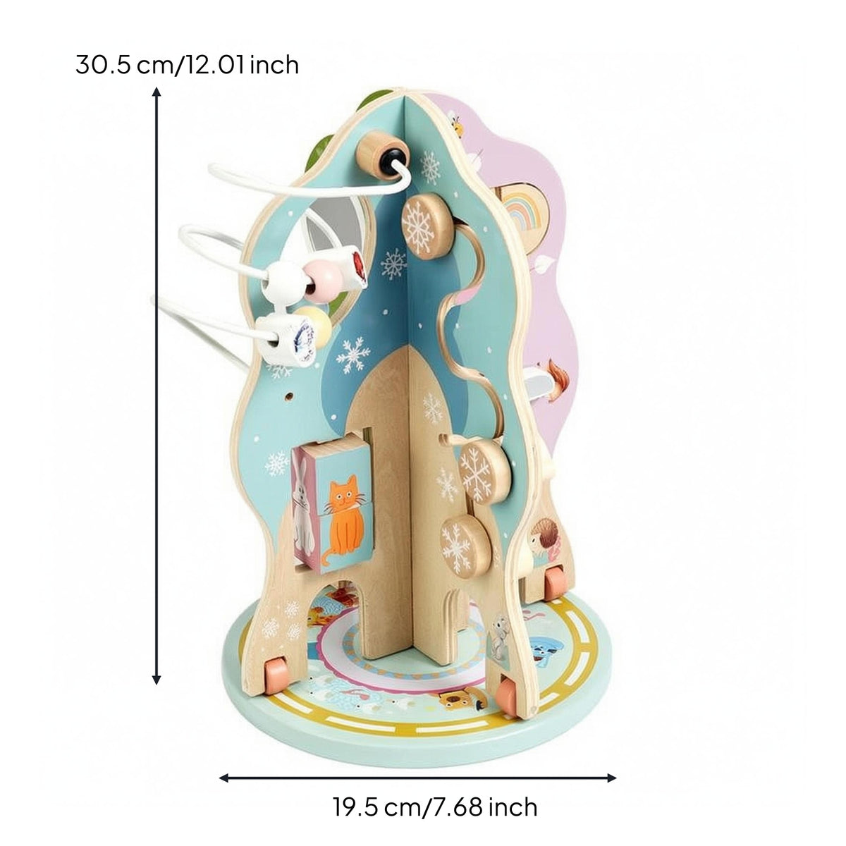Tree Bead Maze Sliding Pieces Wooden Bead Maze Fine Motor Skills Roller Coaster Wire Toy