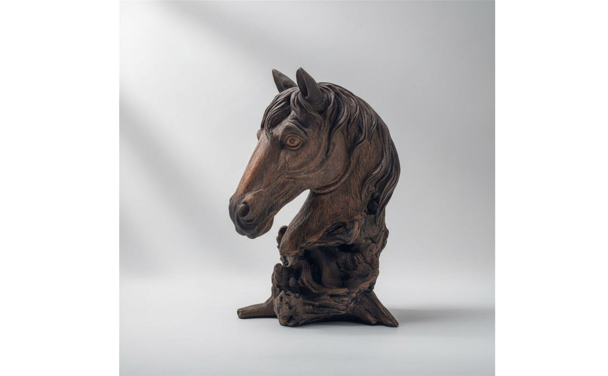 Horse Head Sculpture Rustic Elegance Equestrian Table Sculpture Stable Base