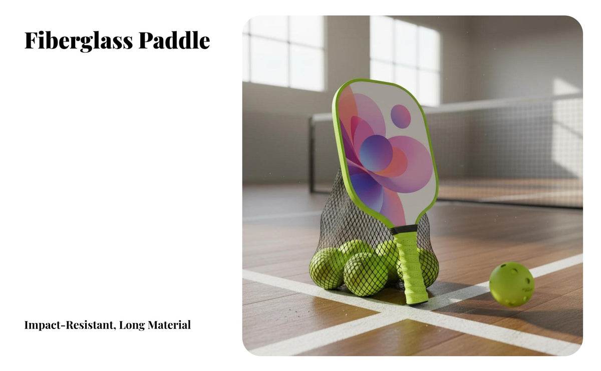 Pickleball Paddle Anti-Slip Grip Fiberglass Pickleball Racket Shock Absorption Long-Lasting Rim Protector for Beginners