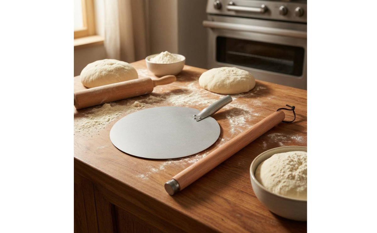 Detachable Pizza Peel Space-Saving Pizza Paddle with Wooden Handle Heat-Resistant Baking Tool Easy to Clean for Home Bakers