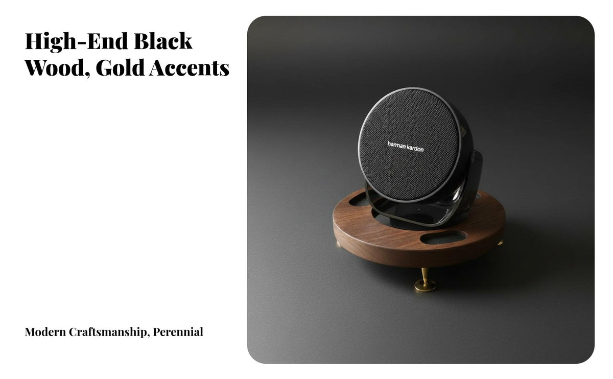 Anti-Vibration Desktop Speaker Stand High-Fidelity Grade Wooden Speaker Stands Reduces Interference Solid Wood Audio Stand Stylish Design for Audiophiles, Tabletop, Home Studio