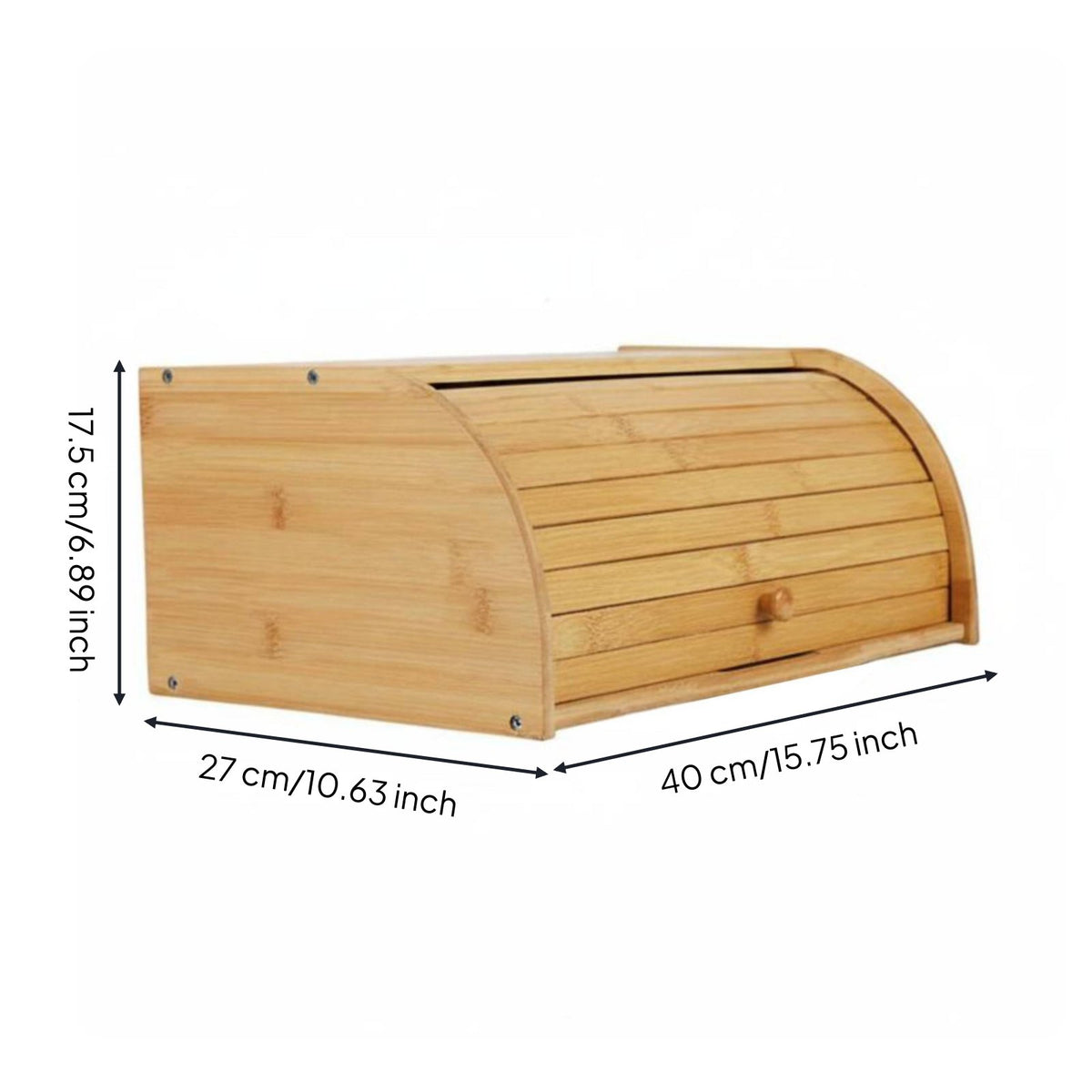 Bamboo Bread Box Large Capacity Roll Top Bin for Pantry