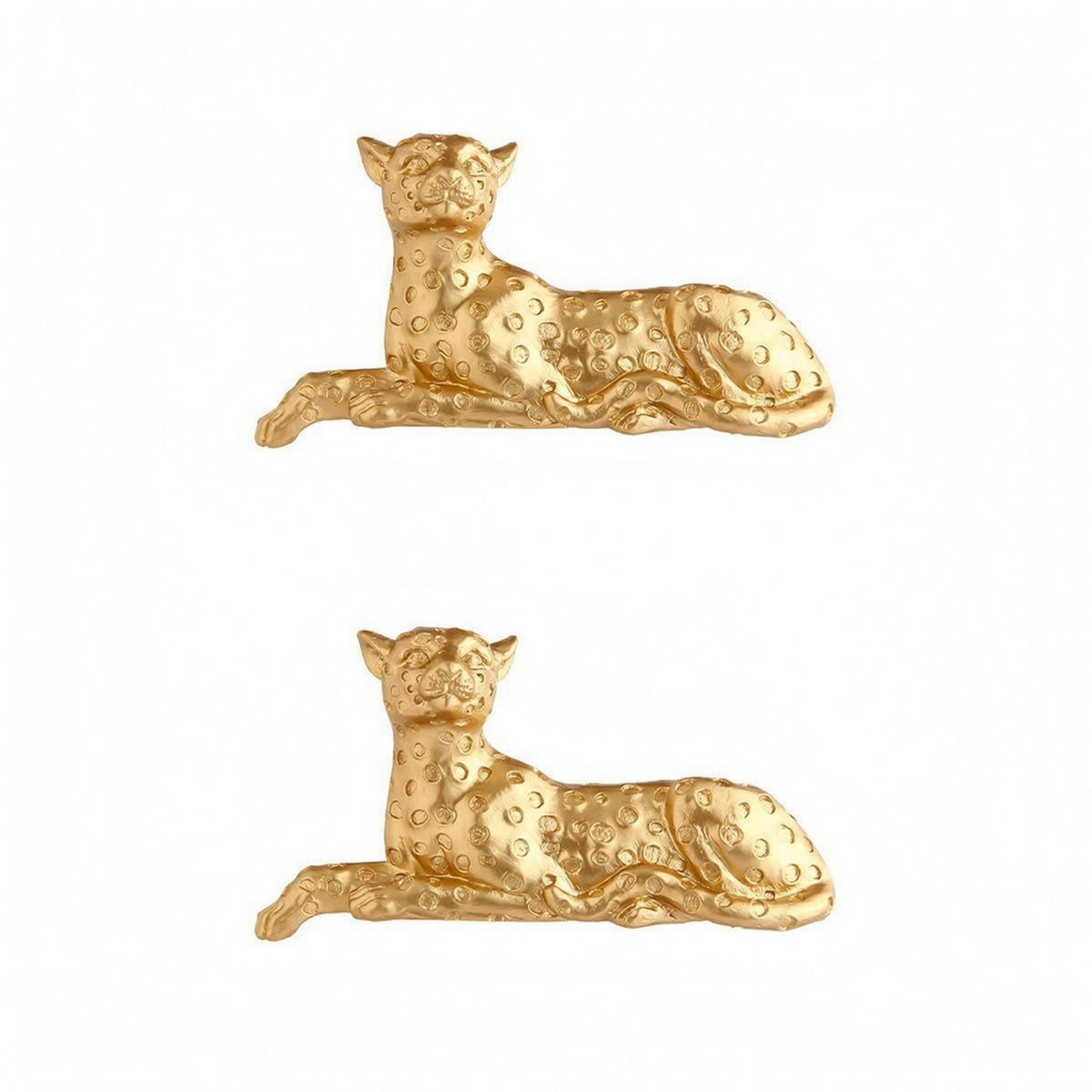 2 Pieces Textured Resin Leopard Decor Spotted Gold Leopard Ornament Reclining Light Switch Cover Detailed Face