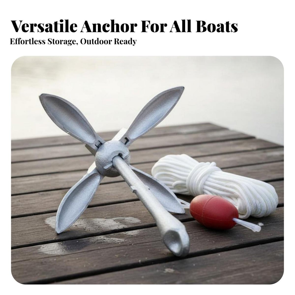 Folding Grapnel Anchor Portable Foldable Grapnel Anchor Boating Equipment Secure Holding Strong Grip for Kayakers, Lakes, Rivers