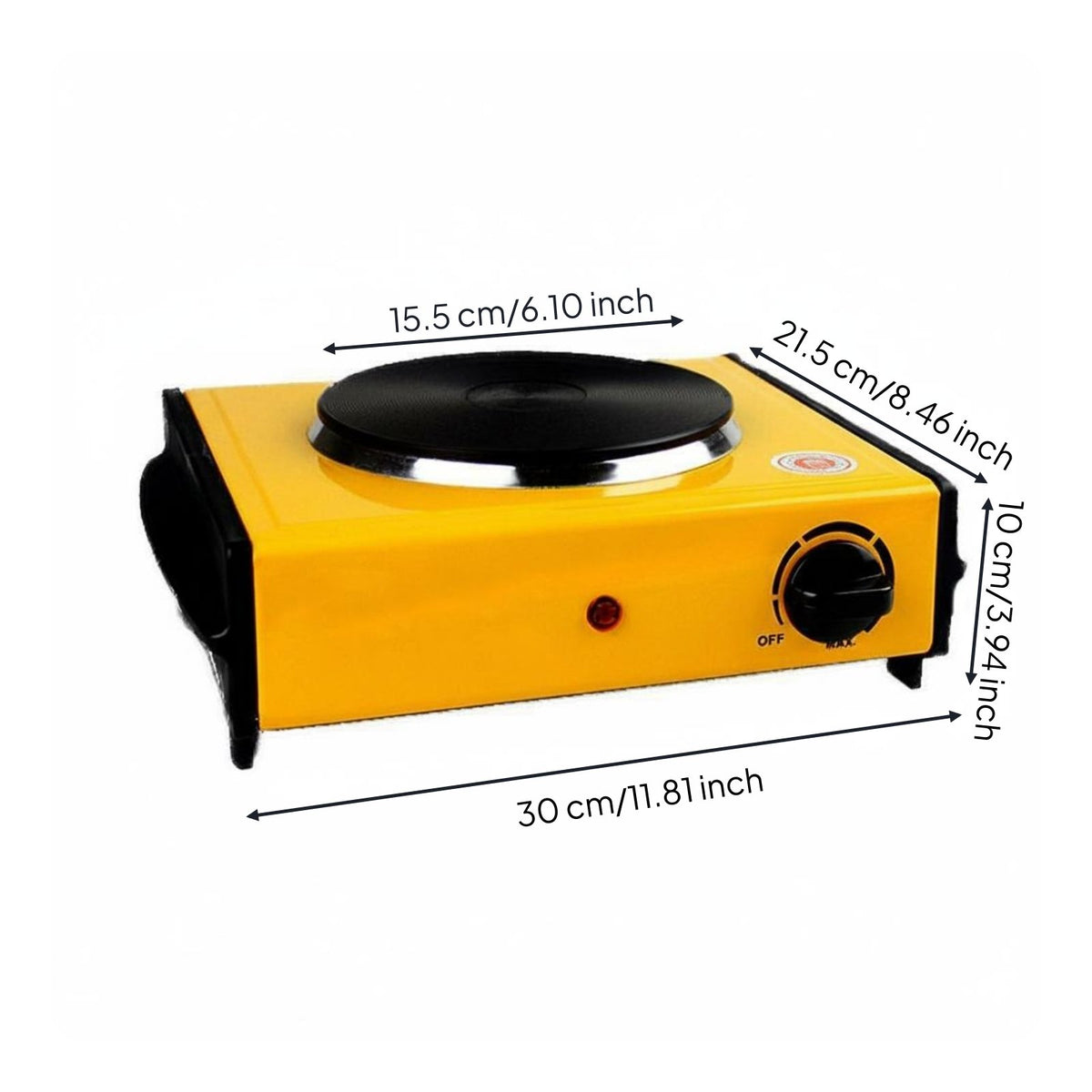 1000W High Power Electric Hot Plate Compact Mini Hot Plate Cool-Handle Handles Portable Electric Cooktop Adjustable Temperature Control for Office Workers, Students