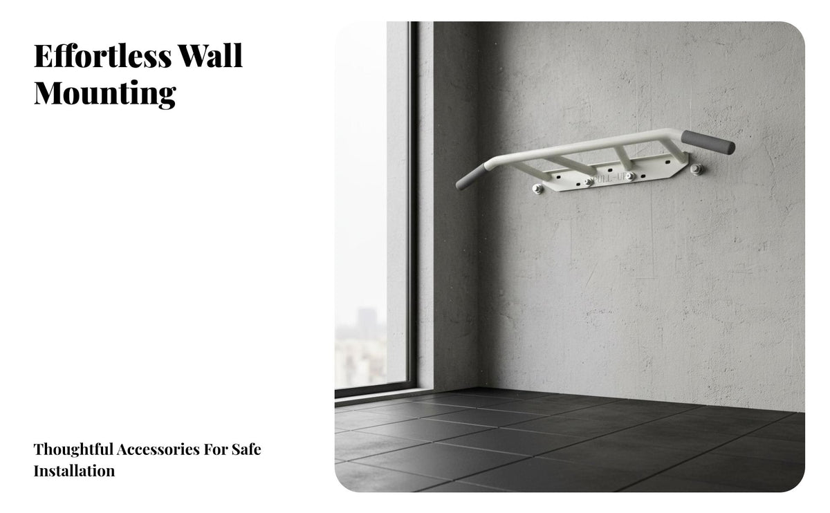 High Load Capacity Wall Mounted Pull-up Bar Heavy Duty Steel Wall Mounted Pull up Bar Space Saving Strength Training Equipment Anti-Slip Foam Grips for Fitness Enthusiasts, Adults, Athletes, Indoor, Garage, Doorway