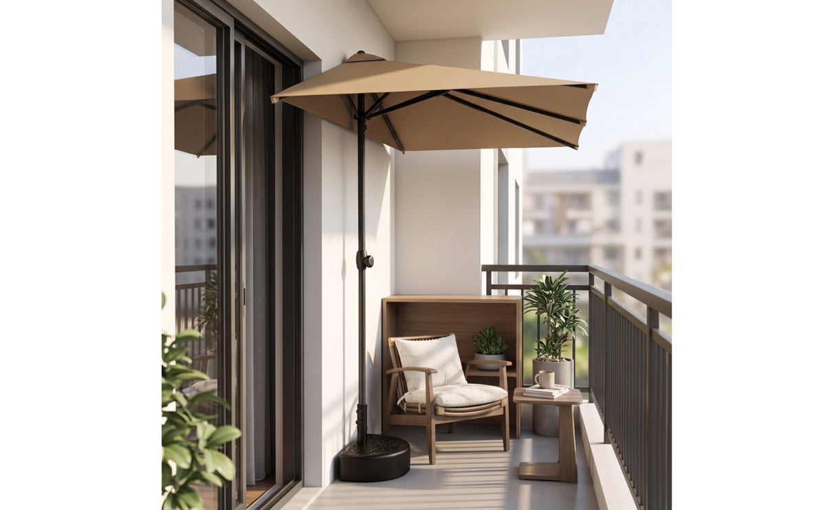 Side Umbrella Crank-Open Cantilever Umbrella Blocking for Terrace, Balcony