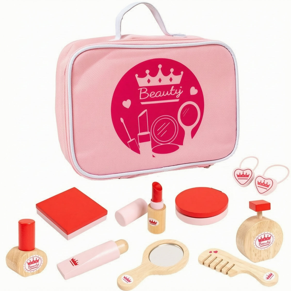 Toy Vanity Set with Carry Case Lightweight Pretend Makeup Kit Kids Salon Playset Sturdy Hair Salon Playset Educational