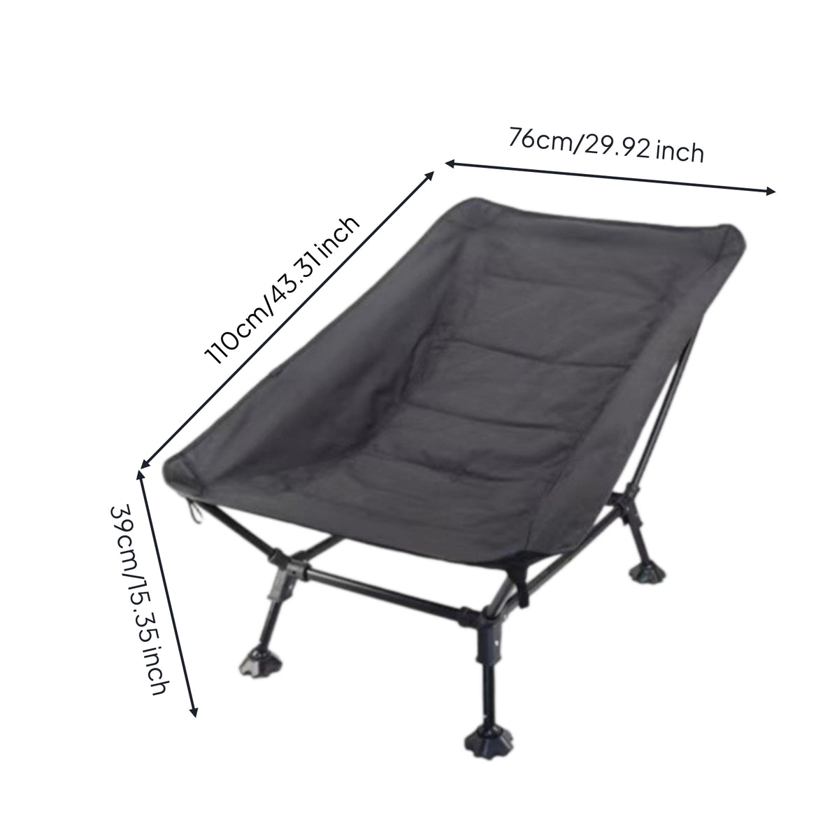 Lounge Chair with Carry Bag Portable Low Reclining Chair Furniture for Camping