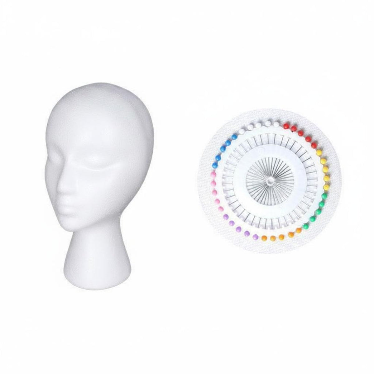 2 Pieces Multi-Size Set Cosplay Head Model Lightweight Foam Mannequin Head Easy to Use Durable for Cosplayers, Hair Stylists, Salon