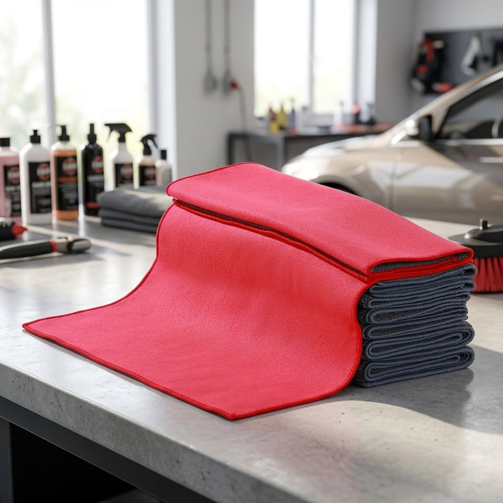 Coral Fleece Car Drying Towel with 32-Ply Density, 30cm X 40cm Microfiber Towel for Automotive Use Cleaning Cloths