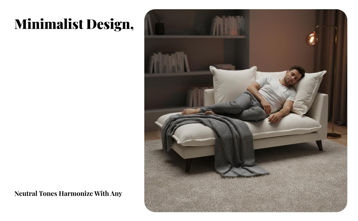Italian aesthetic Wavy Chaise Longue Minimalist Aesthetic Lounge Chair Ergonomic Design Daybed Curved contour for Apartment Dwellers, Homeowners, Adults, Living Room, Bedroom, perusing corner