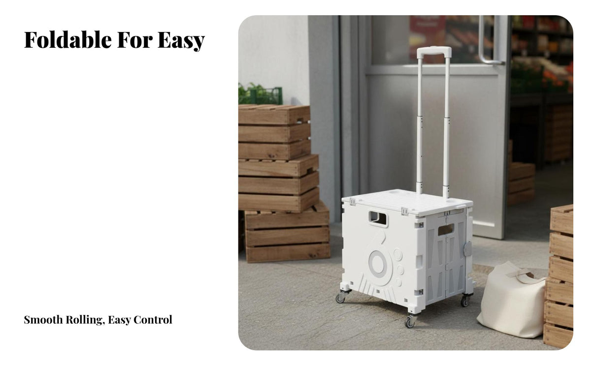 Multi-Function Portable Shopping Trolley Multifunctional Collapsible Shopping Trolley Telescopic Handle Foldable Utility Cart High Capacity for Shoppers, Office Workers, Outdoor, Travel, Grocery Retail Outlet, Camping
