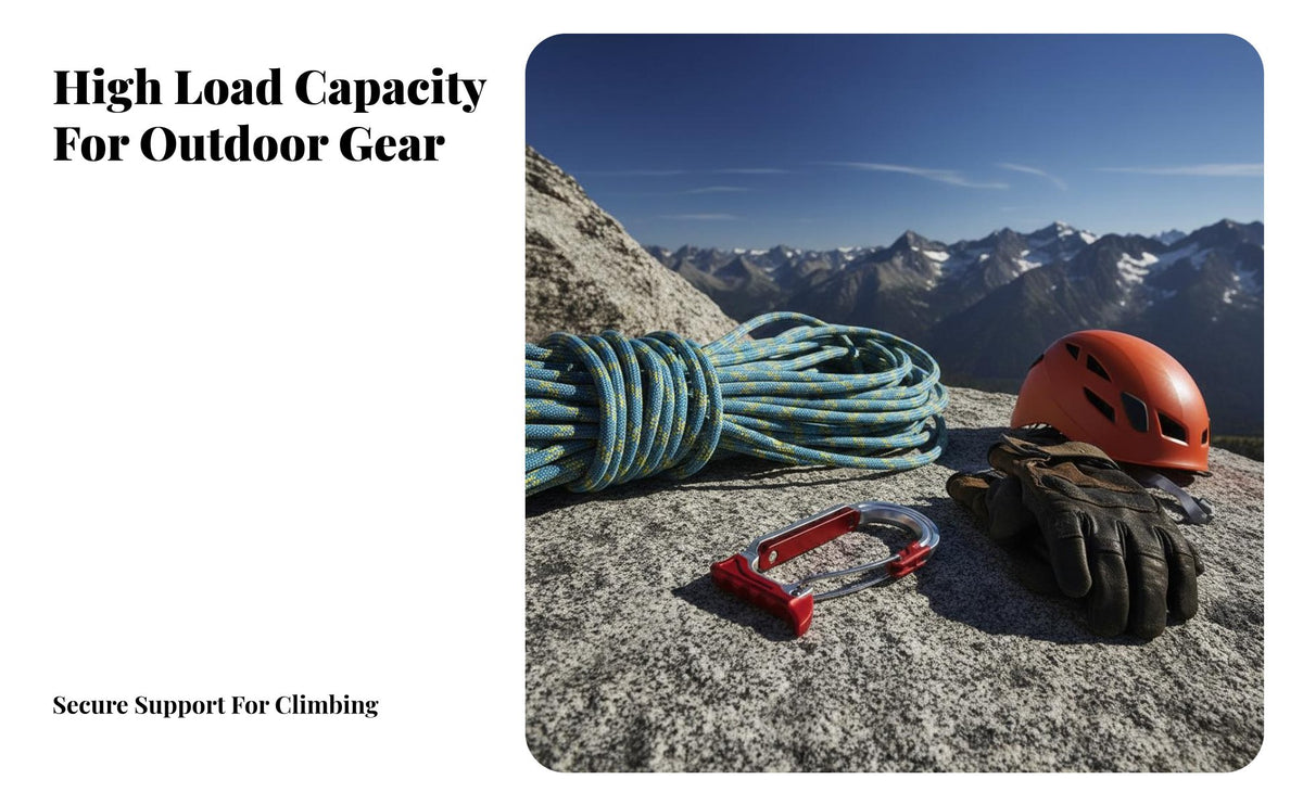 Lightweight Carabiner Hook Clip Compact Design Aluminum Utility Clip Elastic Rebound Handled Carabiner Hook Anti-Snag Gate for Travelers, Homeowners, Hiking, Camping, Backpacking, Workshop