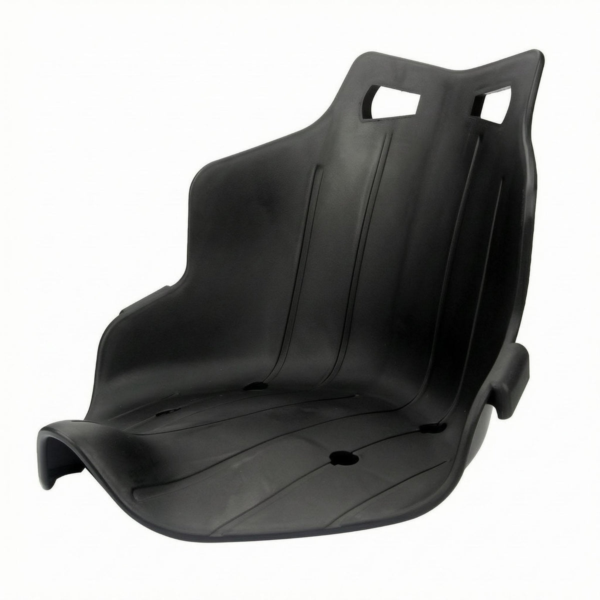 High Back Mounted Seat Shell Handle Cutouts Plastic Shell-Style Seat Shell Side Bolsters Transport Seating Ribbed Reinforcement