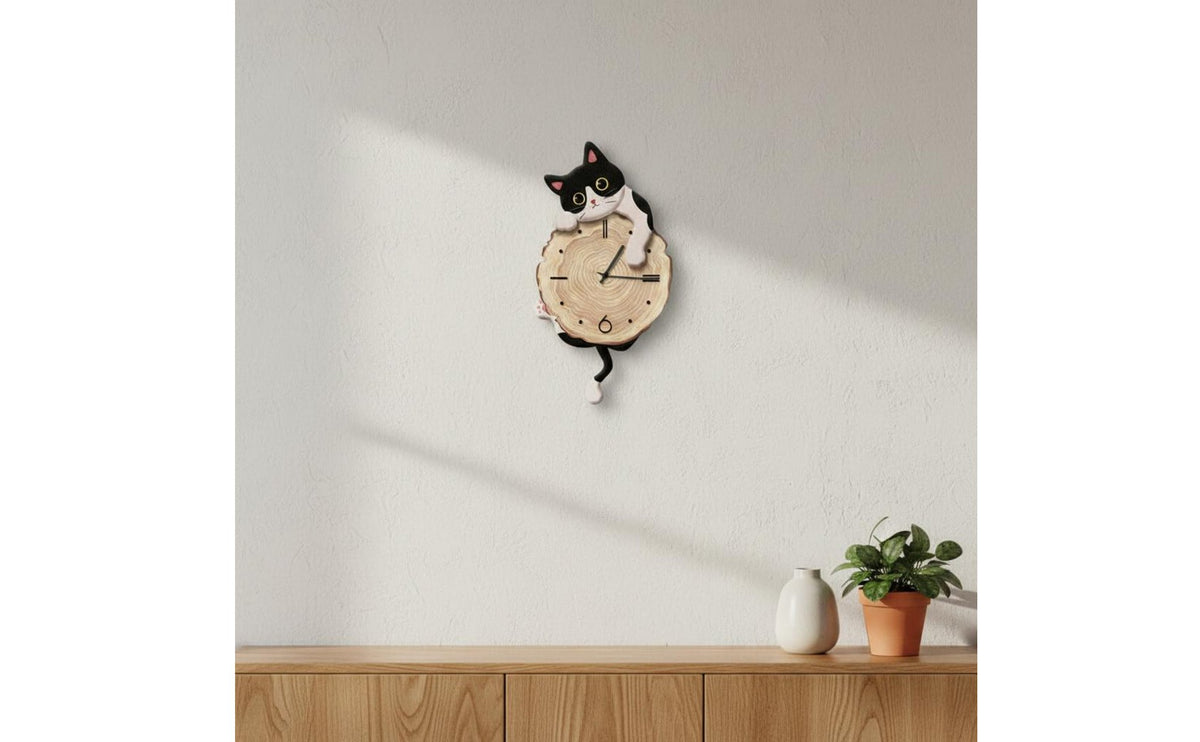 Feline Wall Clock Modern Minimalist Cat Clock Creative Decorative Home Decor