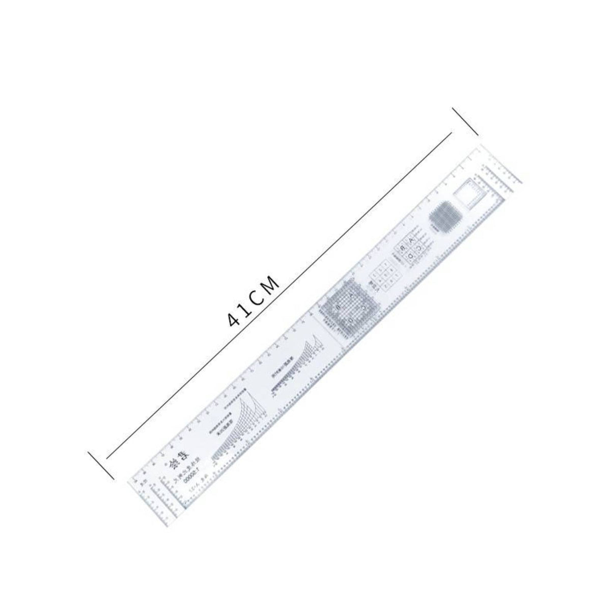 Precise Measurement 1:50000 Map Coordinate Scale Clear Markings Latitude Longitude Ruler Long-Lasting Geographical Coordinate Ruler Portable for Students