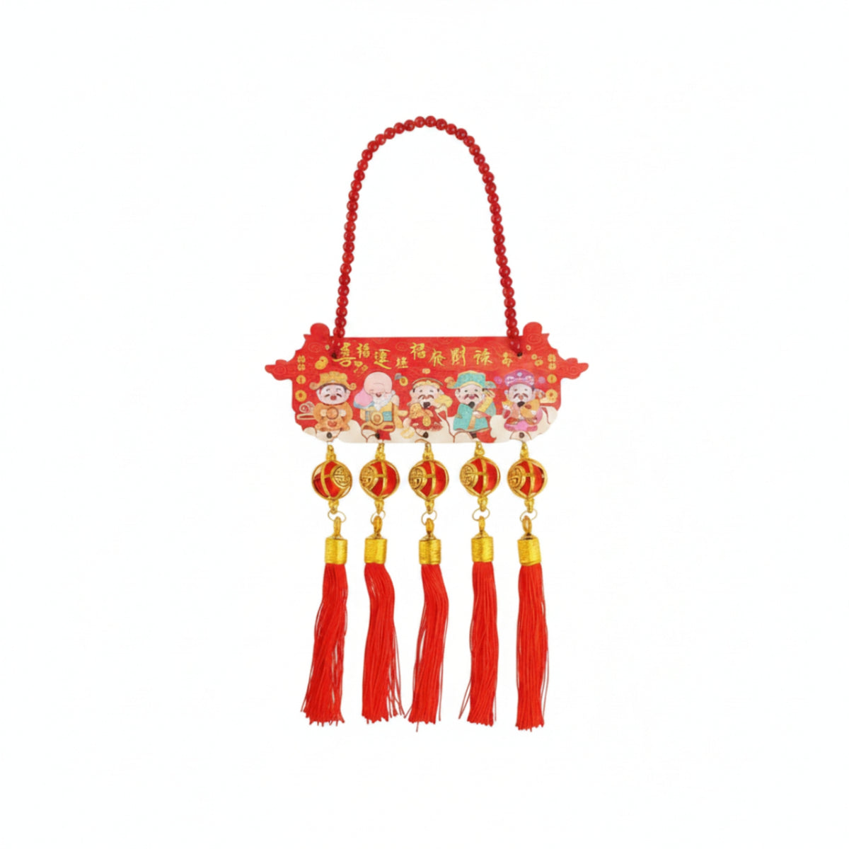 Hanging Ornament with Tassels Lightweight Decorative Plaque Handmade for Door