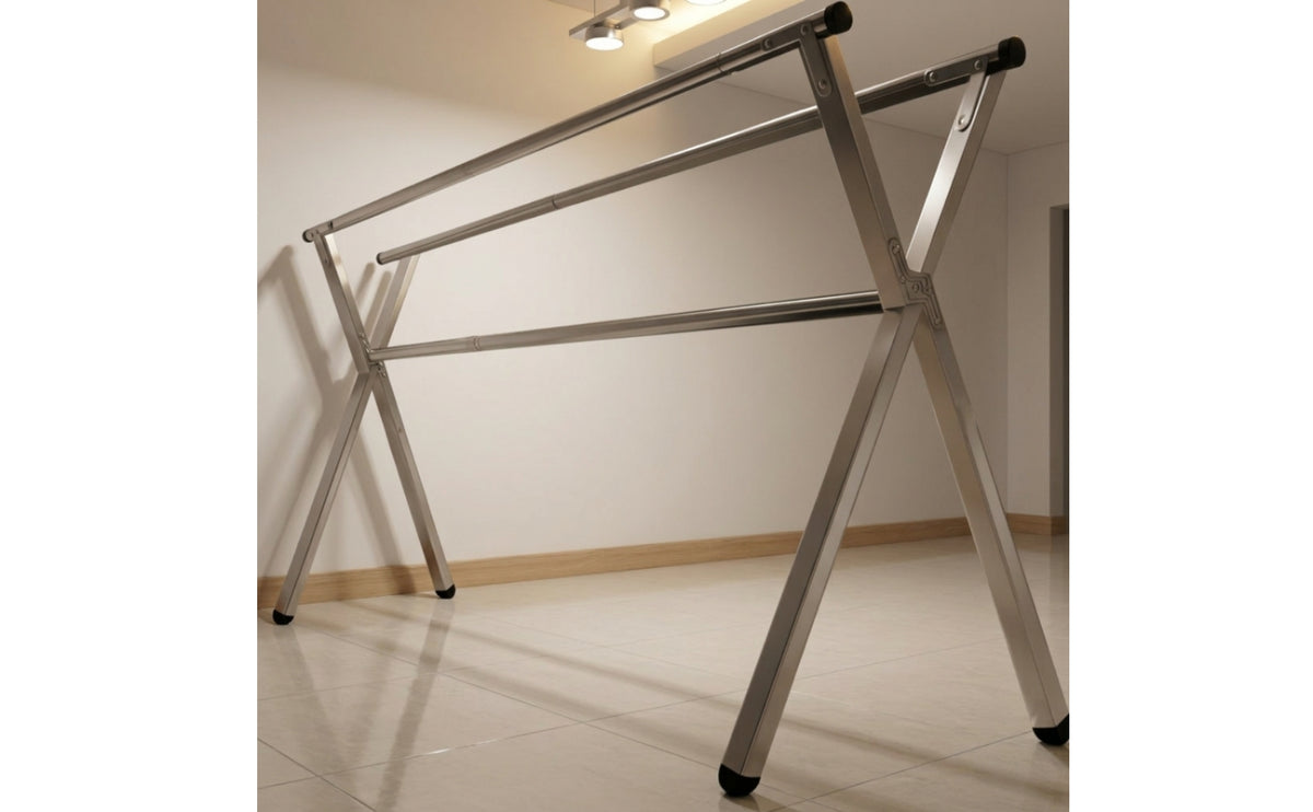 Stainless Steel Clothes Drying Rack Space-Saving Foldable Clothes Drying Rack Long-Lasting Stable for Families