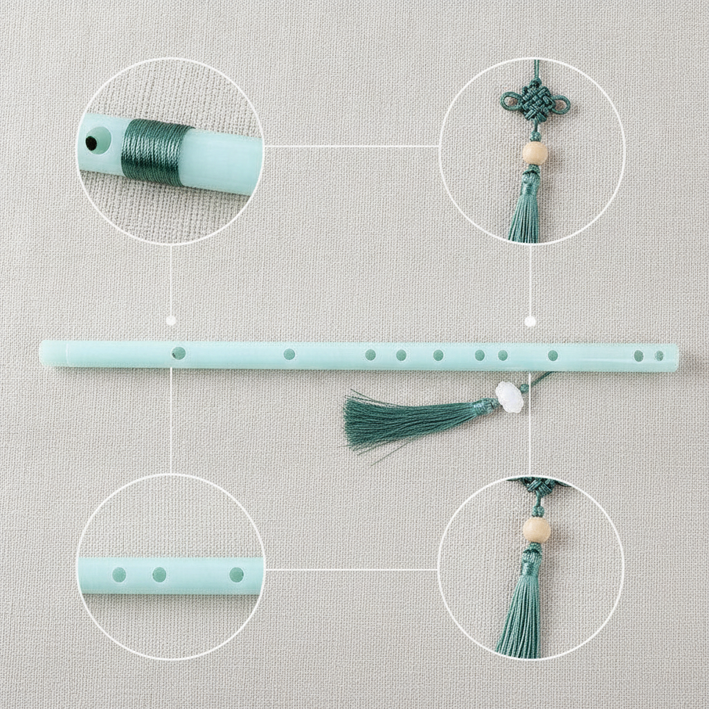Imitation Jade Flute Beginner Crack-Resistant Piccolo Transverse Flute for Children Practice Musical Instrument Ancient Style Advanced Small Instrument