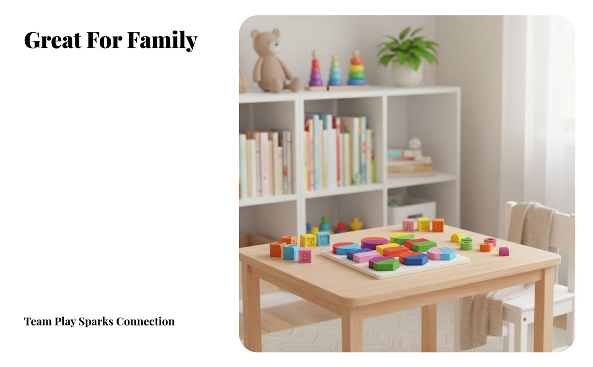 Geometric Shape Board Early Math Learning Wooden Fraction Puzzle Develops Fine Motor Skills Wooden Shape Sorter for Preschoolers, Infants