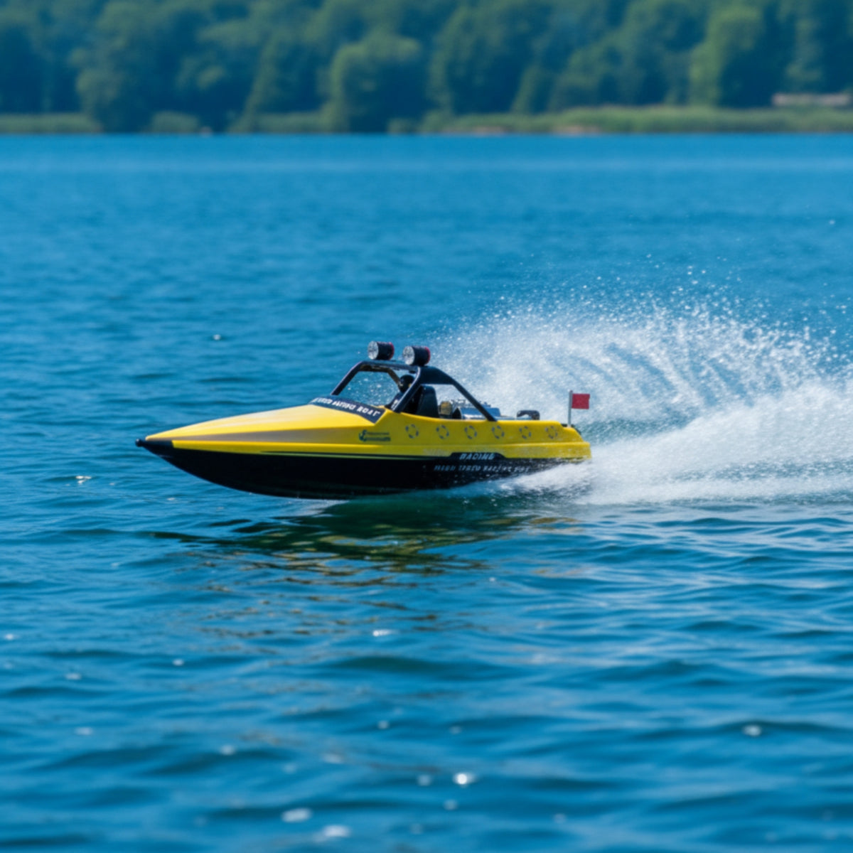 RC Jet Boat with Control Device Proportional Steering RC Jet Boat Digital Proportional Control for Hobbyists, Teens, Pool, Pond, Lake