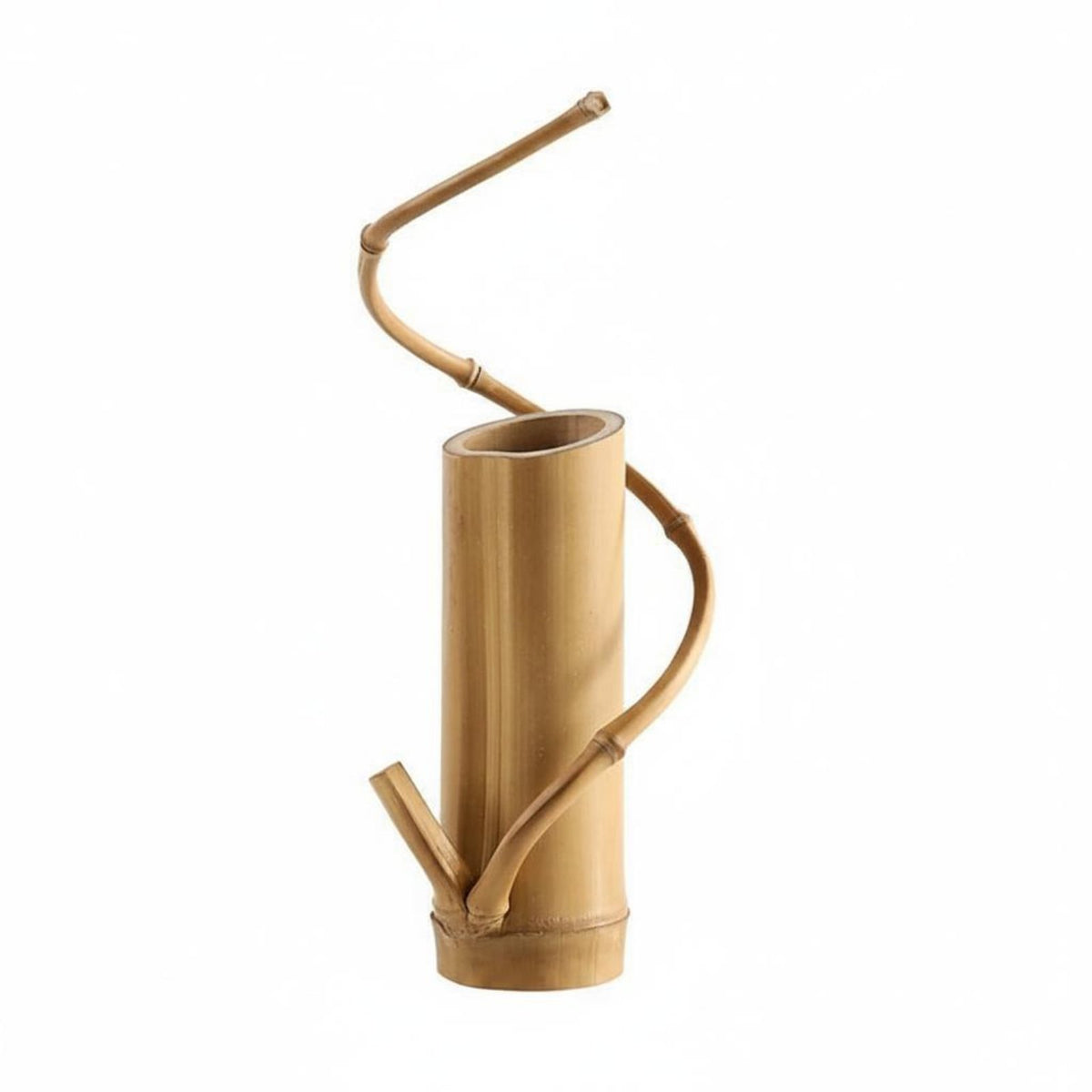 Bamboo Arrangement Vase Artistic Bamboo Flower Vase Lightweight Tabletop Flower Arranger for Tea Room