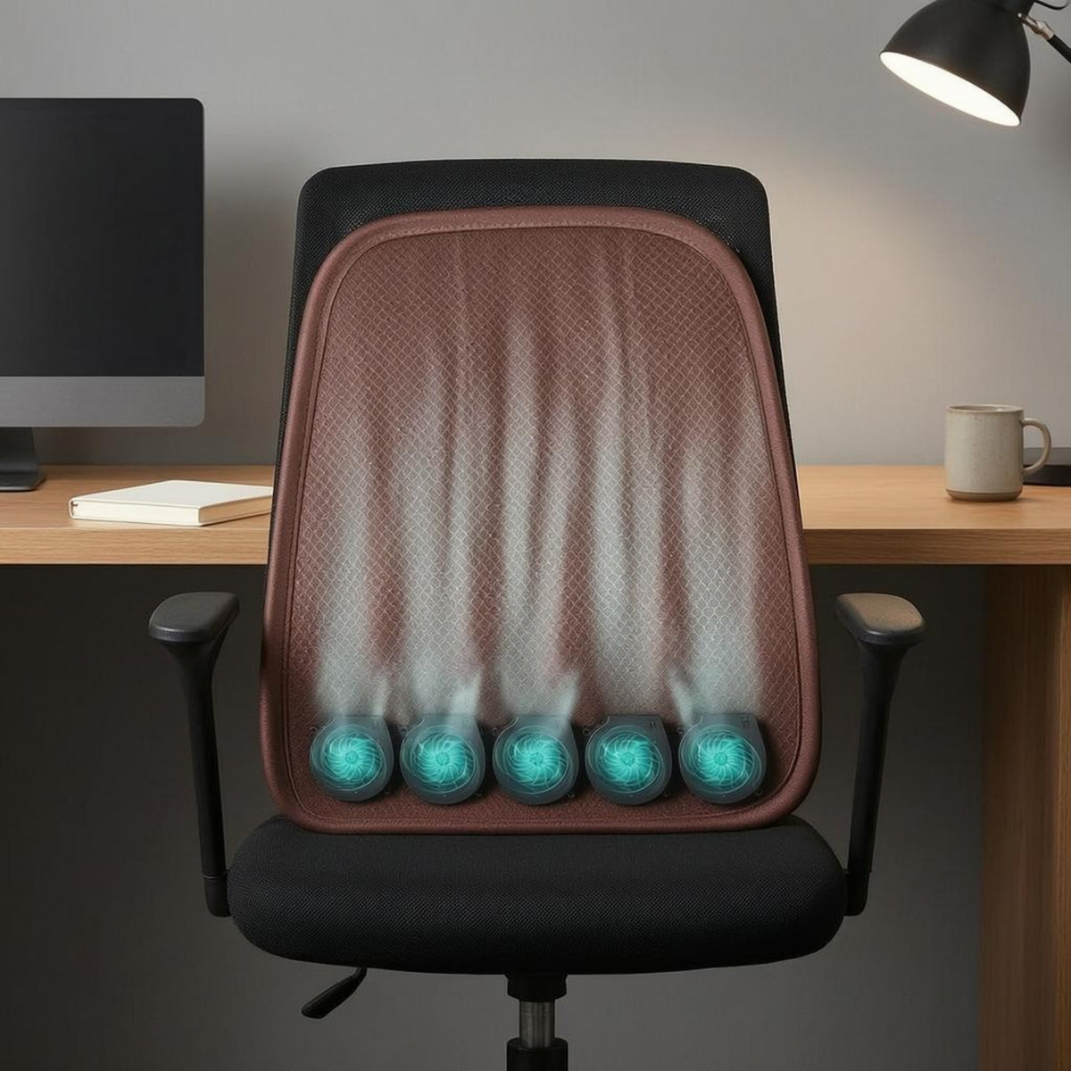 Ventilation Fan-Cooled Back Cushion Breathable Mesh Cushion