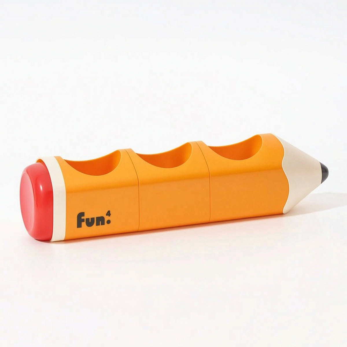 Pencil Shaped Pen Holder Cute Pencil-Shaped Pen Holder Novelty Desk Tidy Playful Stationery Organizer with Compartments