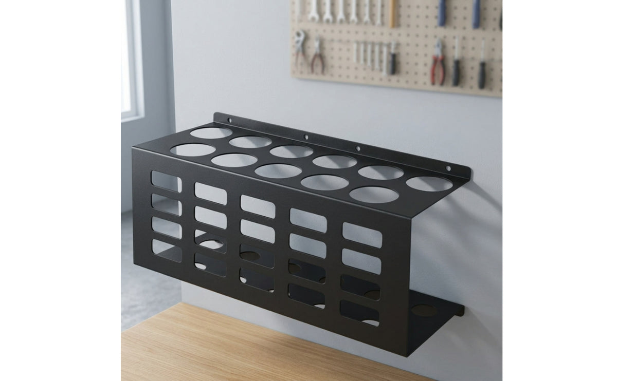 Black Sealant Tube Storage Rack Open Frame Sealant Tube Rack Rectangular Work Van Organizer Screw Mount