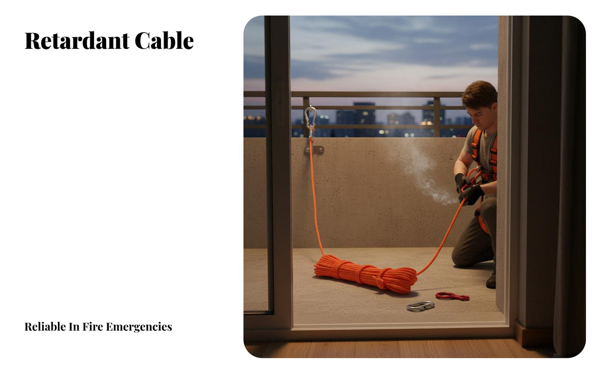 Heavy Duty Steel Core Safety Rope Long-Lasting Construction Fire Escape Rope Kit Portable for Home