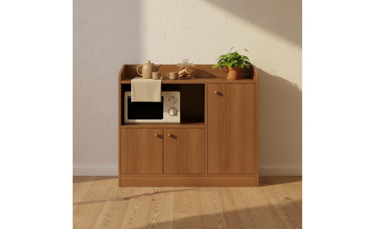 Multi-Functional Tea Station Cabinet Multifunctional Coffee Bar Cabinet Space Saving Kitchen Sideboard Wide Countertop for Hallway