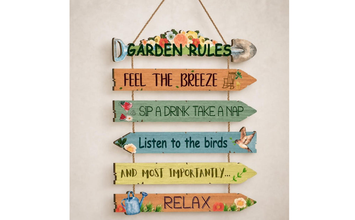 Rustic Wooden Garden Plaque | Farmhouse, Garden directional sign, for Porch