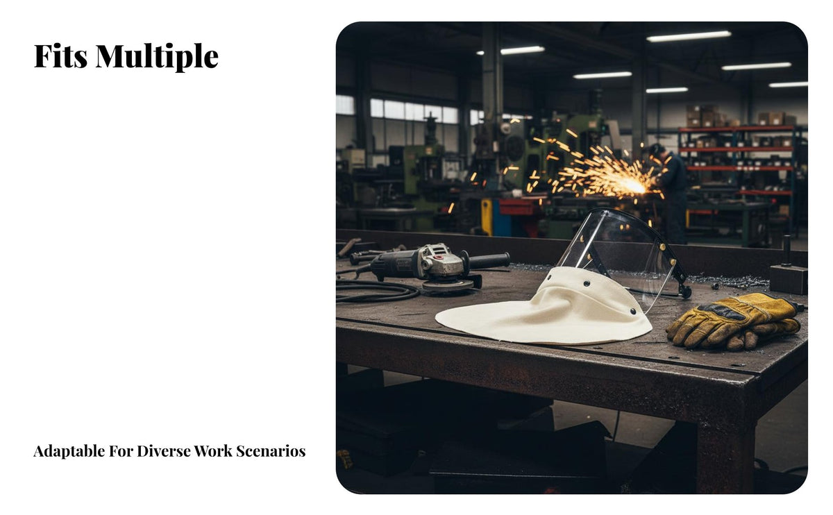 Grinding Face Guard High Temperature Resistant Hard Hat Face Guard Aluminum Alloy Bracket Helmet Attachment for, Workers, Workshop