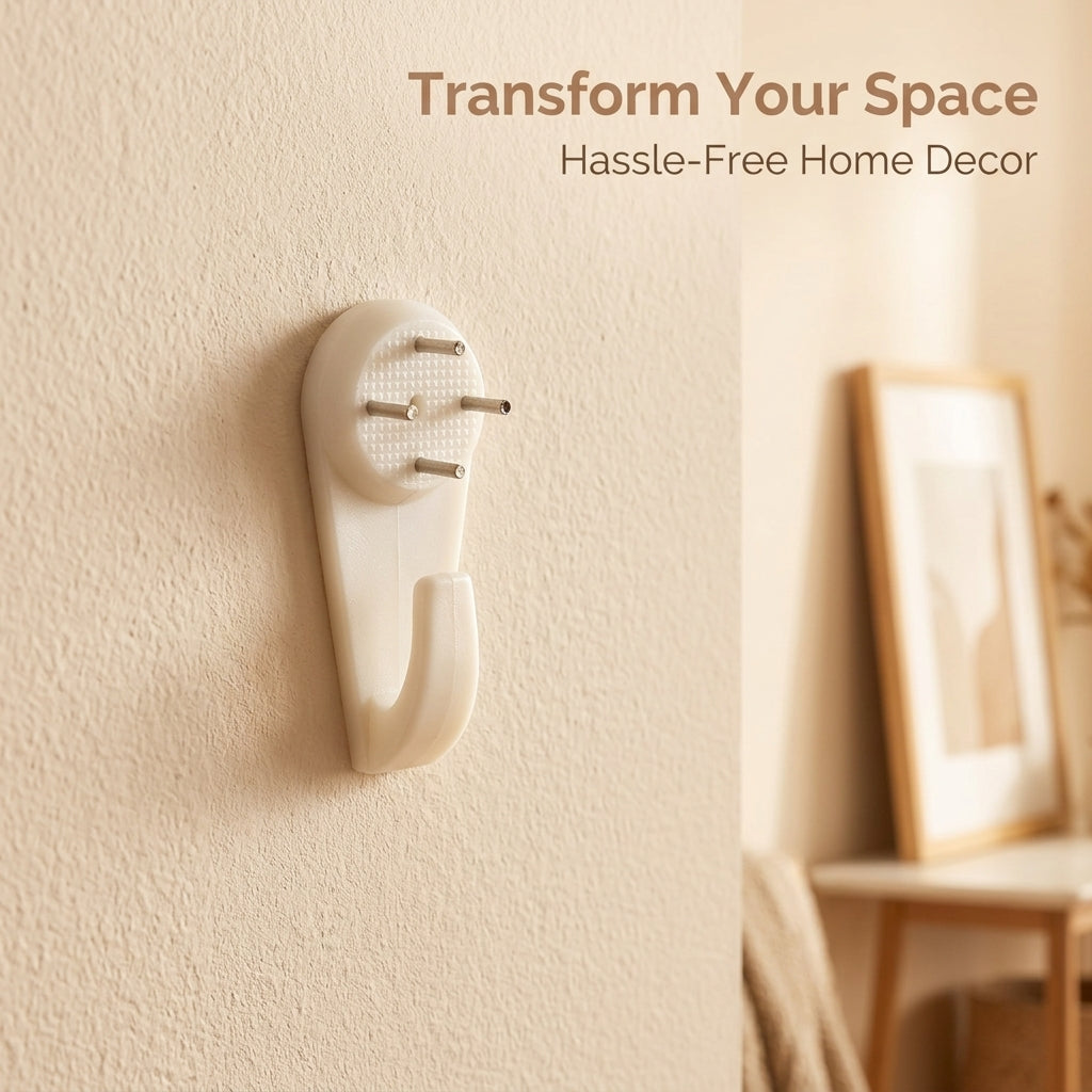 No Drill Wall Hooks for Picture , Invisible Adhesive Hooks for Heavy Photos, Photo Frame Hooks for Apartment Decor, College Dorm Essentials for Girls