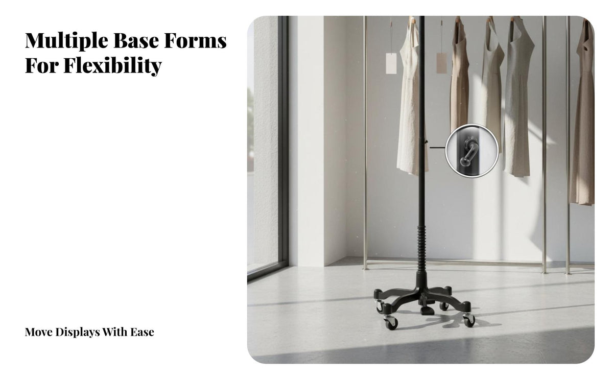 With Caster Wheels Mannequin Stand Base Sturdy Mannequin Bottom Bracket Easy To Assemble Dress Form Support Stand Light Weight for Boutique Owners, Fashion Designers, Retail Shop S, Tailor Shop, Photo S, Craft Shows