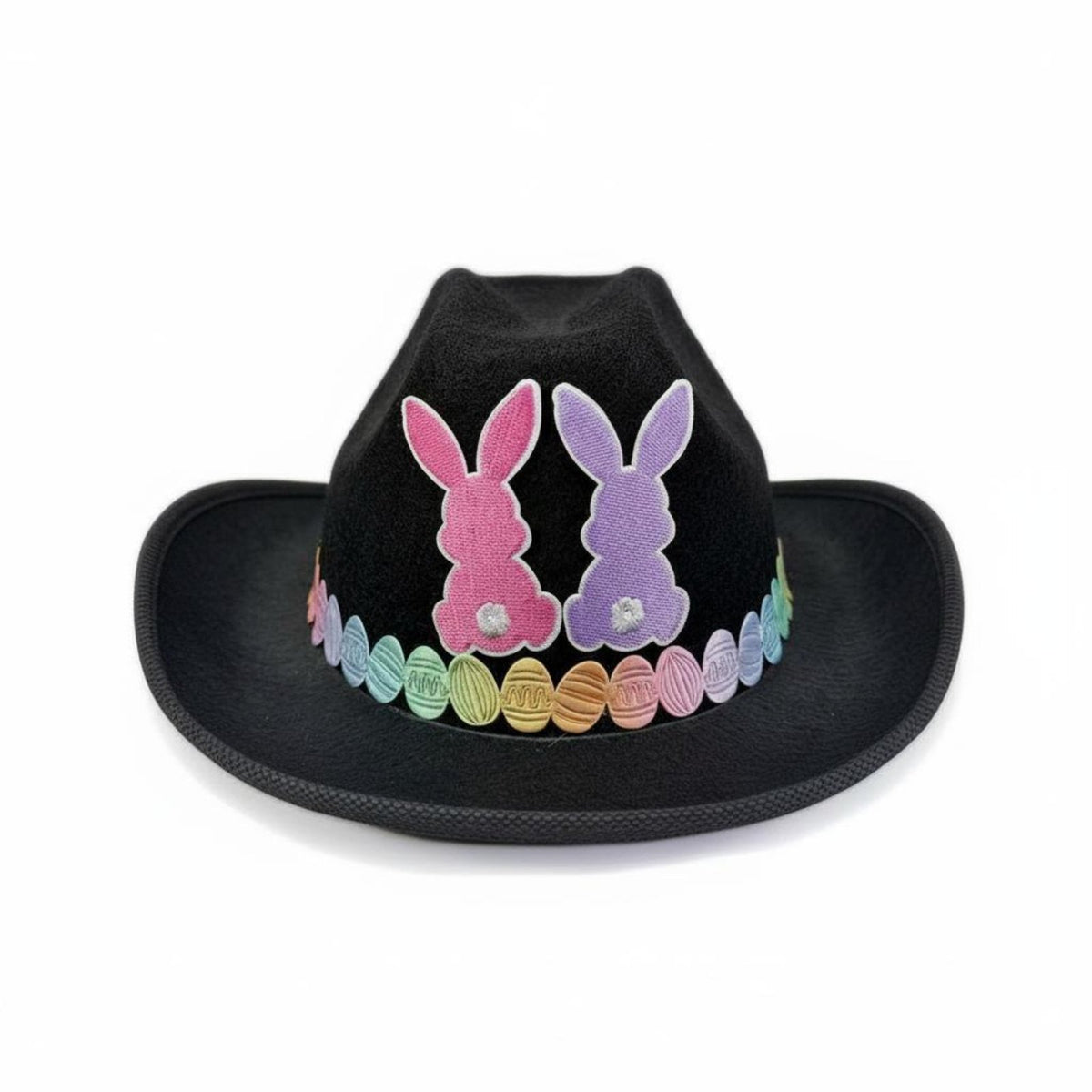 Easter Egg Decorated Hat Adorable Design Easter Cowboy Hat Lightweight for Girls