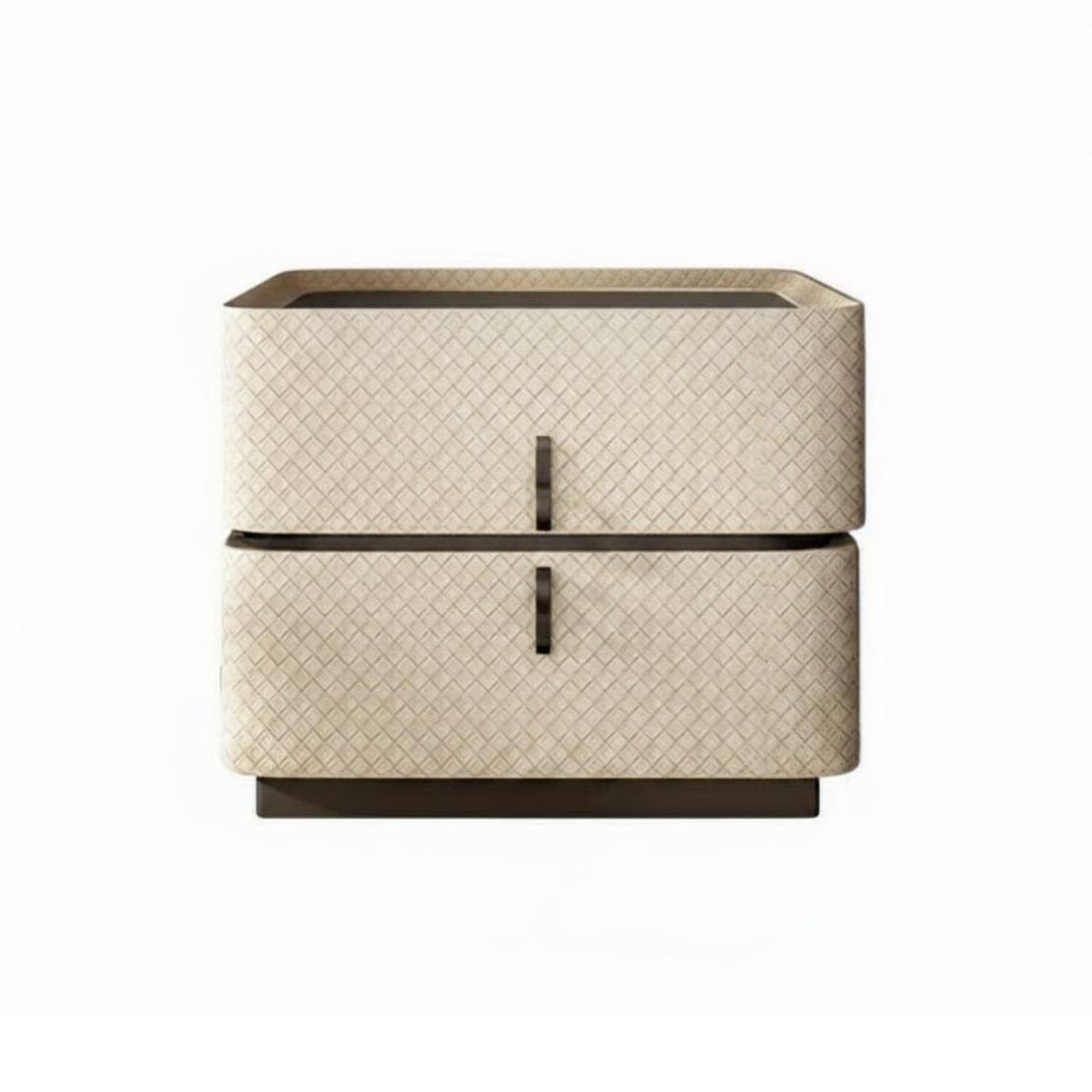 Minimalist Design Nightstand with Drawers Designer Design Cylindrical 2-Drawer End Table Ample Storage Bedside Cabinet Multi-Purpose Use for Homeowners, Renters, Students, Apartment, Living Room, Away Fromice, Entryway