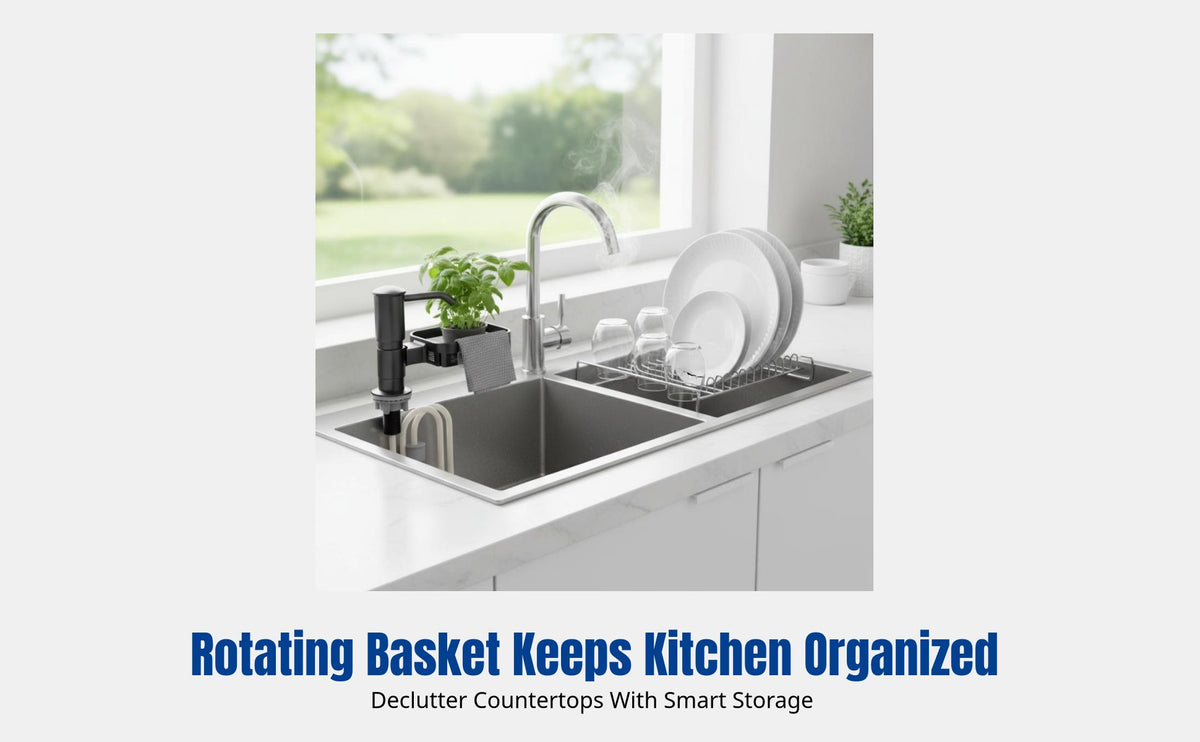 Kitchen Soap Dispenser Rack, Fast Liquid Output, Integrated Storage, Sink Detergent Press Pump