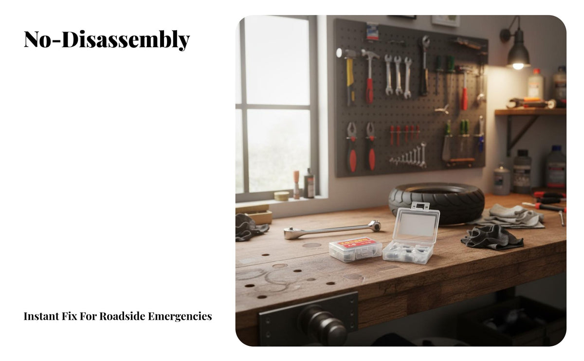 No Disassembly Needed Screw-in Tire Plug Quick and Quick Repair Screw-in Tire Plug Set Wide Compatibility Puncture Repair Kit Multi-Size Plugs for Motorcyclists, Motorcycle Riders, Car Owners, Roadside Emergency, Garage, Away from Paved Roads-Roading