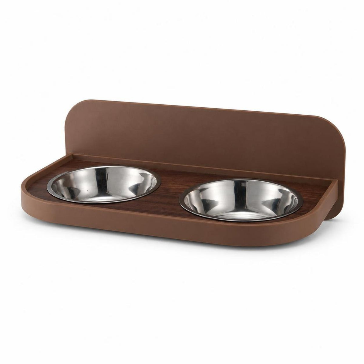 Pet Feeding Station with Stainless Steel Bowls Wall Mounted Pet Feeder