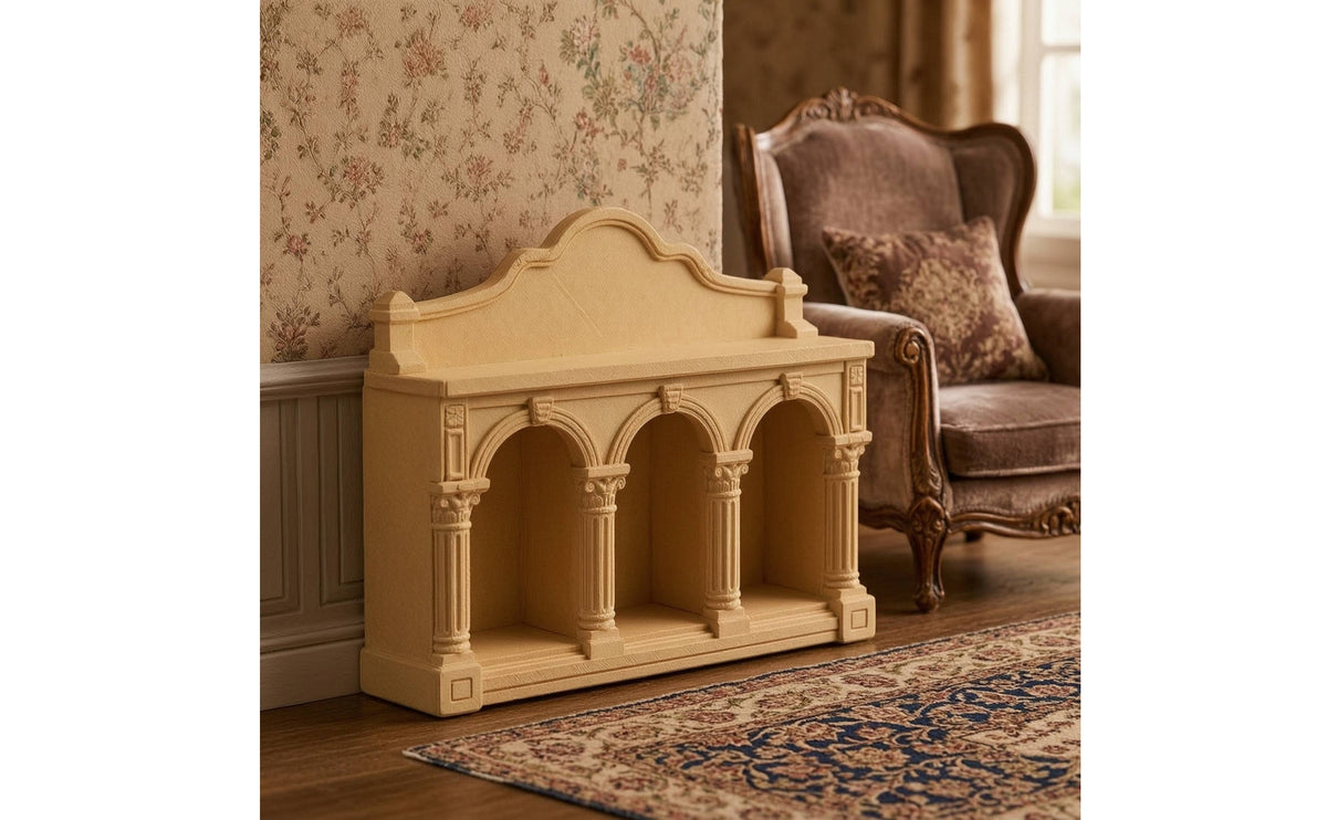 Miniature Dollhouse Shelf Handcrafted Dollhouse European column frame with Arches Realistic Miniature Architectural Display for Collectors
