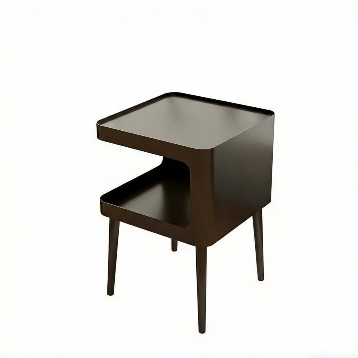 Space-Saving C-Shaped End Table Multi-Functional C-Shaped Tray Table Minimalist design Nightstand Sturdy design for Apartment Dwellers, Remote Workers, Living Room, Bedroom, Small Spaces, Next to Couch