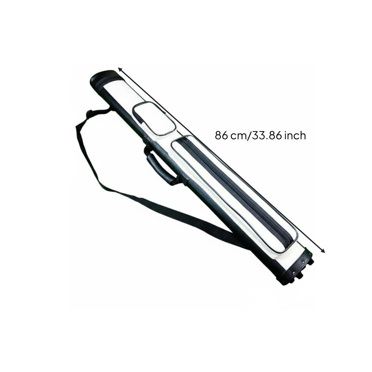 Portable 4-Hole Billiard Cue Tube Divided Interior Oval Billiard Case Adjustable Shoulder Strap Billiards Accessory Long-Lasting for Travel, Tournaments