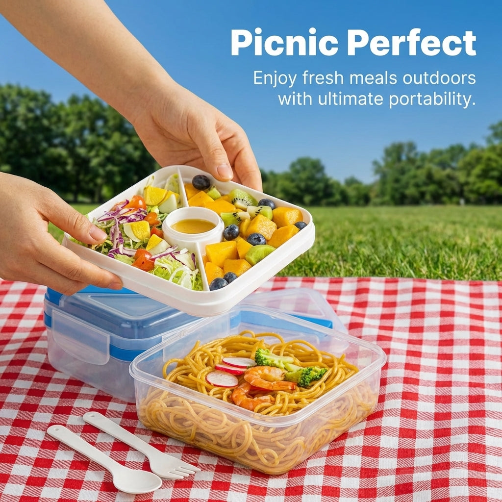 Bento Box Lunch Boxes Stackable, Lunch Box Bento Box Spoon Fork, Lunch Box Compartments Work, Box Bento Box Spoon, Lunch Box Multi Compartment