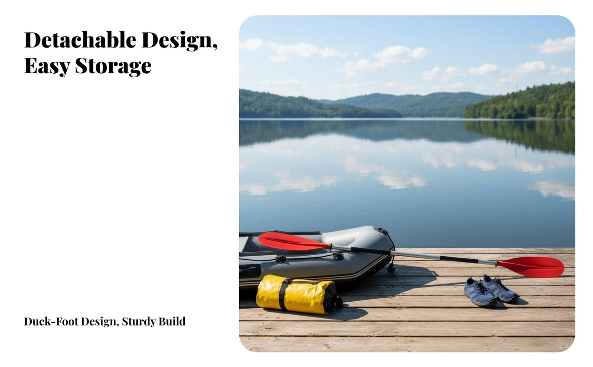 Doubled Paddling Oar Thickened Shaft Detachable Boat Oar Lightweight Inflatable Boat Paddle for Kayakers, Boaters, Kayaking, Water Sports, River