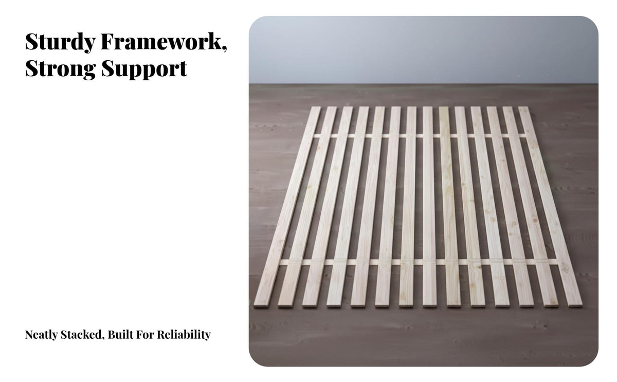 Foldable Wooden Bed Slats Box foundation Alternative Foldable Slat foundation Breathable Mattress Support for Adults, Students, Guest Room, Dormitory, Apartment